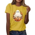 thumbnail image 5 of ClodeEU Women's Halloween Cute Printed T Shirt, Short Sleeved Round Neck Top ,Women's Plus XXL, 5 of 6