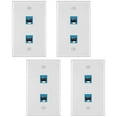 thumbnail image 2 of 8 Pieces 2 Port Ethernet Wall Plate, RJ45 Cat6 Female to Female Jack Inline Coupler Face Plates, 2 of 7