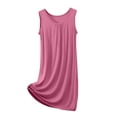 thumbnail image 3 of Shadoumai Womens Summer Nightgowns Sleeveless Plus Size Crew Neck Chemise Nightgown Long Soft Nightwear Loose Nightshirts, 3 of 5