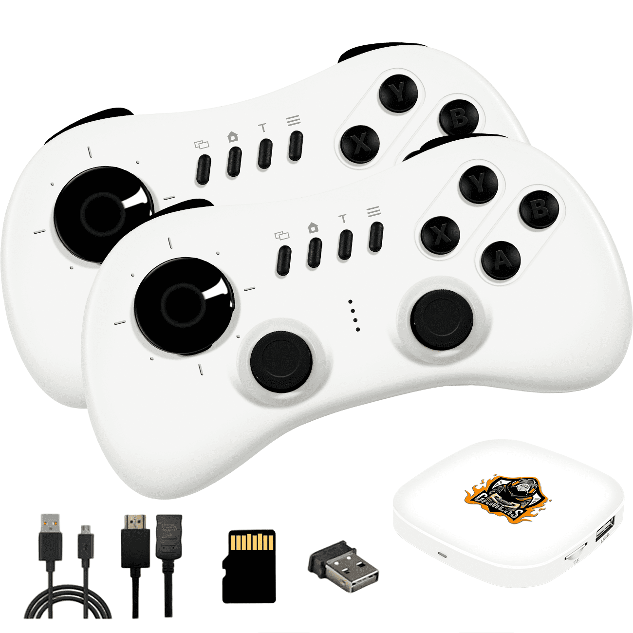 Wireless Gaming Console with 2 Gamepads, Compatible with Mobile Phone/Tablet, Smart TV, Laptop, Desktop Computer, TV Box