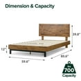 thumbnail image 6 of Zinus Tricia 40" Wood Platform Bed Frame with Adjustable Headboard, Queen, 6 of 9
