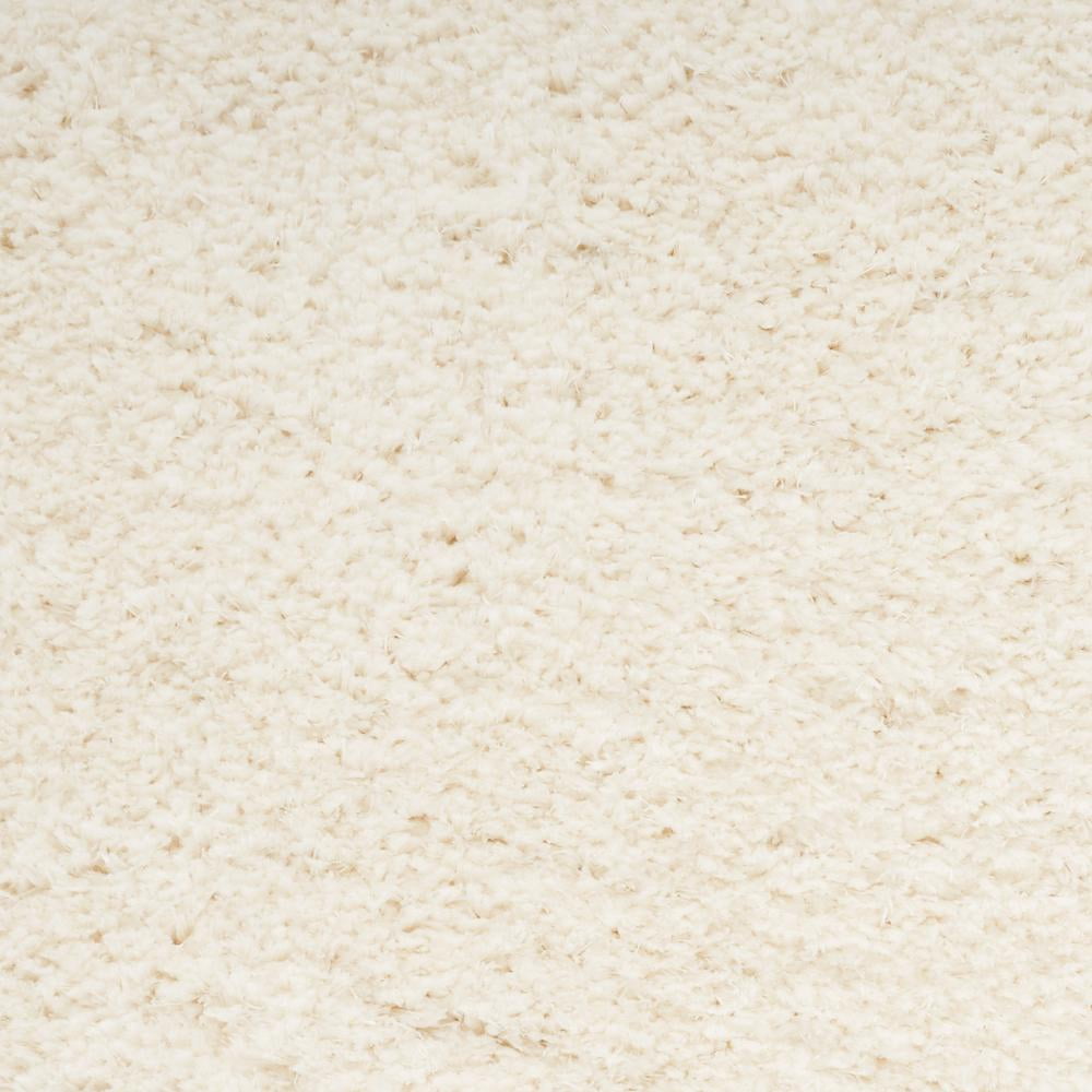 Nourison Luxurious Shag Ivory 7'10" x 9'10" Area Rug, Solid, Plush, Bed Room, Living Room, Dining Room, Kitchen, Easy Cleaning, Non Shedding,