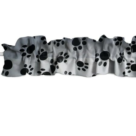 

Paw Print Cotton Curtain Sleeve Topper Window Treatment