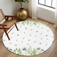 thumbnail image 2 of Round Rugs 5 Ft, Farmhouse Botancial Non Slip Area Rugs for Kitchen Bedroom Entryway, Pastoral Daisy Leaves Watercolor Washable Carpet Runner Rug Floor Mats for Bedroom Home Decor, 2 of 8