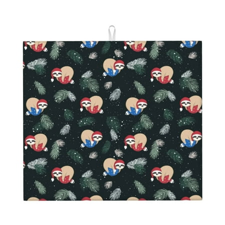 

Honeii Baby Sloths for Dish Drying Mat for Kitchen Counter Non-slip Rubber Backed Hide Stain Kitchen Super Absorbent Draining Mat Dish Rack Pad