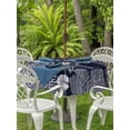 thumbnail image 3 of Outdoor Tablecloths with Umbrella Hole & Zipper, Navy Blue Coastal Round Tablecloth 54 Inch, Starfish Coral Summer Beach Ocean Waterproof Table Cloth, Patio/Pool/Picnic Table Covers, 3 of 8