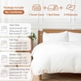 thumbnail image 6 of King 4 Piece Bedding Set Pure White Soft Breathable Duvet Cover and Pillowcase, Minimalist Solid Color Duvet Cover Set Bed Sheets for Bedroom Dormitory Guest Room, 6 of 9
