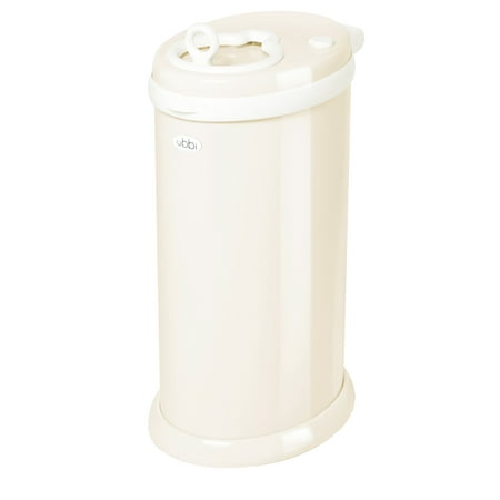 Ubbi Stainless Steel Diaper Pail, Odor Locking, No Special Bag Required, Award-Winning, Registry Must-Have, Ivory