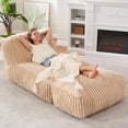 thumbnail image 1 of Sillón tipo puf Hobestluk, tamaño grande, para adultos, con reposapiés, 1 of 8