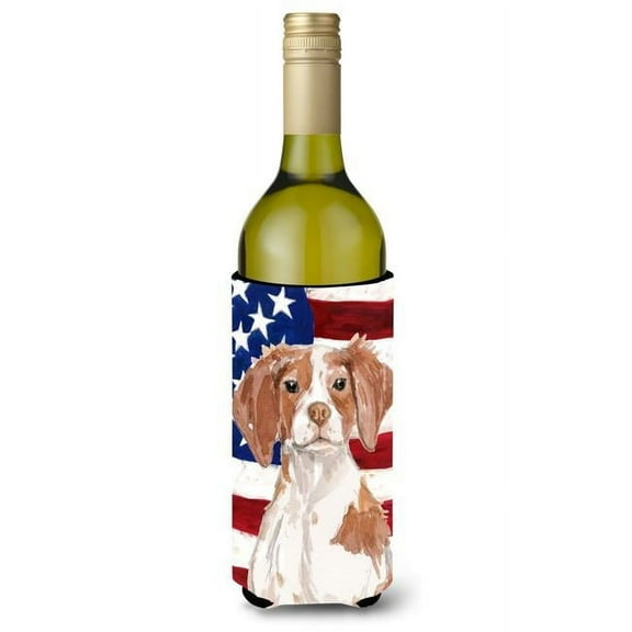 Brittany Spaniel Patriotic Wine Bottle Beverge Insulator Hugger