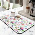 thumbnail image 2 of Washable Rubber Colorful Floral Dish Drying Mats for Kitchen Counter Home Large Coffee Bar Pad Accessories and Decor for Utensils Stemware 19.5''x12'', 2 of 7