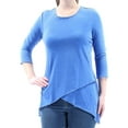thumbnail image 2 of Calvin Klein Womens Asymmetrical-Hem Heathered Top, 2 of 2
