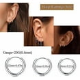 thumbnail image 3 of Surgical Steel Earrings for Sensitive Ears Hypoallergenic 20G Stainless Steel Stud Hoop Earrings for Women Men Small Opal Ball CZ Surgical, 3 of 5