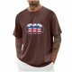 thumbnail image 1 of Tops para hombre, blusas y camisas de cuello redondo y manga corta para hombre, blusas casuales de moda con cuello redondo y manga corta para hombre, blusas de poliéster para hombre, 1 of 4