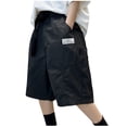 thumbnail image 2 of NAISIBABY Boys Cargo Shorts Size 5, Baggy Fit Trendy Cotton Elastic Waist Summer Causal Bermuda Shorts Black, 2 of 4