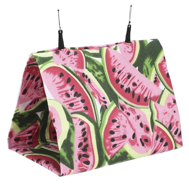 1 hamaca colgante de lona para mascotas, para primavera y verano, para loros y otras aves, color sandía L