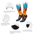 thumbnail image 3 of JUNZAN Colorful Paint Print Pattern Fun Novelty Knee Warmer High Socks, 3 of 6