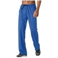 thumbnail image 2 of Pantalones deportivos rectos y elegantes para hombre, de longitud completa, lisos, holgados e informales, de poliéster, 2 of 9