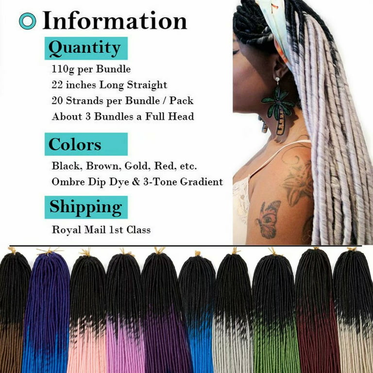 24inch Long Ombre Box Braids Crochet Hair Pre-looped Braiding Hair  Extensions Heat Resistent Synthetic 3S Box Braids For Black Women (Ombre