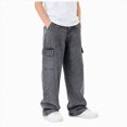 thumbnail image 4 of Gibobby Boys Pants Little Boys Pants Cargo Joggers Pants 2T 3T 4T 5T 6T 7T Toddler Quick Dry Lightweight Hiking Pants Kids Toddler Pull On Pants(14-15 Years,Dark Gray), 4 of 4
