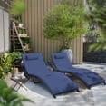 thumbnail image 6 of Gotland Patio Lounge Chair,3 Pieces Chaise Lounge Outdoor Folding leisure Lounge Chairs Including Table Rattan Patio Furniture Set,Navy blue, 6 of 8