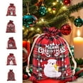 thumbnail image 3 of 10 PCS Drawstring Gift Bags, Christmas Red Plaid Cotton Bags, Reusable Holiday Favor Bags, 5.5x3.9 Inch Treat Pouches for Candy Cookies Party Favors and Festive Gift Wrapping Supplies, 3 of 7