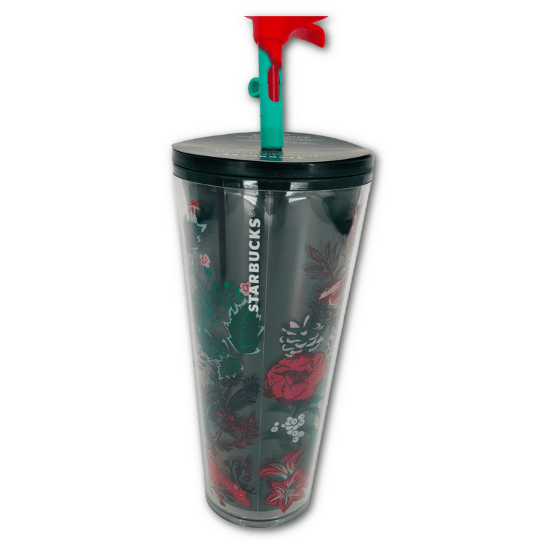 2- 24oz Cold Cup's Starbucks With Straw Toppers Limited Edition