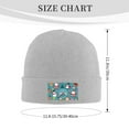 thumbnail image 3 of ZICANCN Winter Santa Cartoon Print Knit Beanie Hat, Winter Cap Soft Warm Classic Hats for Men Women, Gray, 3 of 8