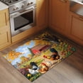 thumbnail image 2 of 2x3 Ft Entryway Area Rug, Yellow Retro Rooster Kitchen Rug Runner Washable Floor Mat, Spring Floral Pastoral Animals Non Slip Indoor Door Mat Throw Carpet for Bathroom Living Room Bedroom, 2 of 8