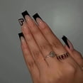 thumbnail image 2 of 24 uñas postizas francesas con punta negra, uñas adhesivas cuadradas, uñas postizas extraíbles con pegamento, cobertura total, accesorios para decoración de uñas para mujeres y niñas., 2 of 5