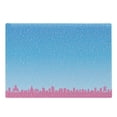 thumbnail image 1 of Blue and Pink Cutting Board, Abstract Floral Petals Raining on Cityscape Building Silhouette Line, Decorative Tempered Glass Cutting and Serving Board, in 3 Sizes, by Ambesonne, 1 of 2