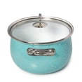 thumbnail image 6 of Enameled Aluminum Soup Pot Azure Belly Deep Casserole Cooking Pot with Glass Lid Enameled Camping Cookware Camping Stockpot for Cooking (6.55-qt. (6.2 L)), 6 of 7