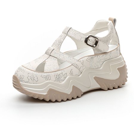 

Genuine Thick Bottom Sandals Women‘s 2024 New Summer Outer Wear All-match Lightweight Slip-on Hollow White Shoes