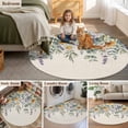 thumbnail image 5 of Floral Eucalyptus Leaves Round Area Rug 3Ft Washable Small Circle Rugs for Kitchen Entryway, Daisy Summer Botanical Rustic Non-Slip Carpet Floor Mats Indoor Outdoor Carpet Runner Aesthetic Home Decor, 5 of 8