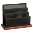 thumbnail image 2 of Rolodex Distinctions Punched Metal and Wood Mini Desk Sorter - Black and Cherry, 2 of 2