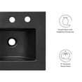 thumbnail image 3 of Pemberly Row Lavabo de Salle de Bain Moderne 18 Pouces Noir avec Bassin Rectangulaire, 3 of 5