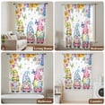 thumbnail image 6 of Spring Easter Sheer Curtains 45" Long, Watercolor Eggs Gnomes Floral Butterflies Plants Light Filering Curtains, Breathable Simi Curtain Privacy Drapes for Kitchen Bathroom Small Window Treatment, 6 of 9
