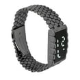thumbnail image 2 of LED Watch Double Open Stainless Steel Buckle Metal Strap Rectangular Dial Digital Wristwatch for Outdoor Activities Black, 2 of 14