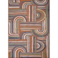 thumbnail image 3 of CAMILSON Spring Geometric Arch Striped Easy-Cleaning Non-Shedding Washable Outdoor Indoor Area Rug Orange 5x7, 3 of 8