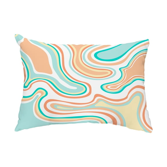 Simply Daisy, 14" x 20" Agate Peach Decorative Abstract Outdoor Pillow
