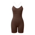 thumbnail image 6 of OSOLU Women's Sport Seamless Jumpsuit Yoga Jumpsuit Sleeveless Elastic Tracksuits Padded Gym Playsuit Ribbed Rompers For Fitness Jogging Coffee L, 6 of 7