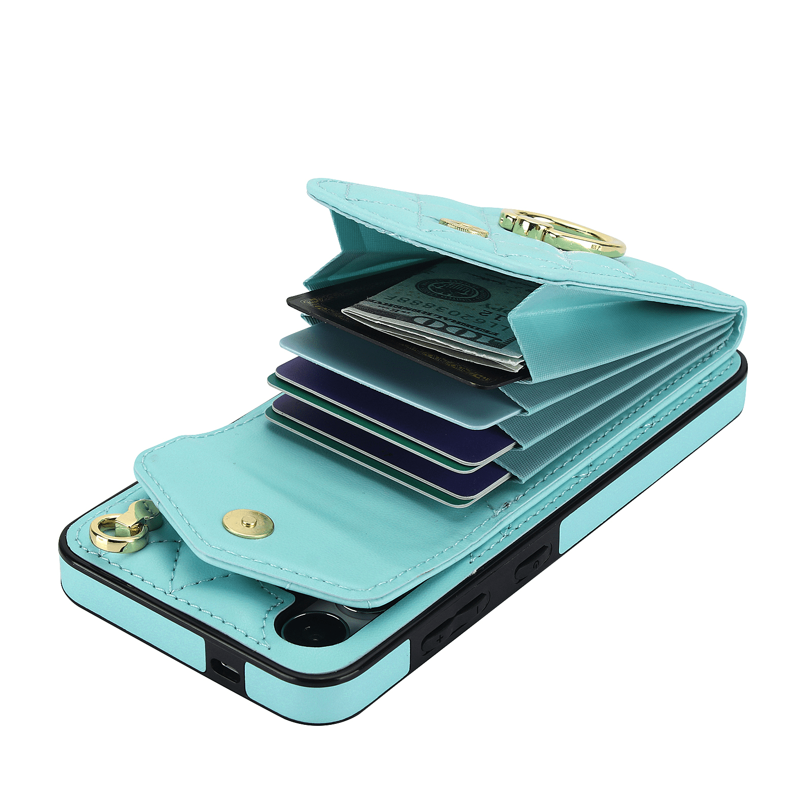 Asuwish Wallet RFID Blocking PU Leather Cell Phone Case with Tempered Glass Screen Protector, Wrist Strap for Samsung Galaxy S24 FE, Teal