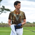 thumbnail image 3 of Saiise Streamside Meditating Fox Print Mens Golf Shirt Moisture Wicking Quick-Dry Print Performance Polo Shirts for Men-Small, 3 of 6