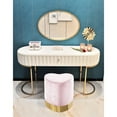 thumbnail image 4 of Meridian Furniture Heart Contemporary Velvet Ottoman/Stool in Pink, 4 of 4
