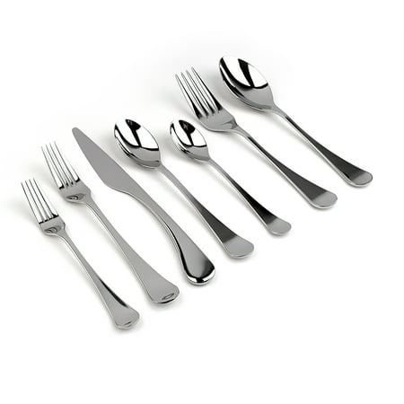

Gourmet Settings Lyric 42pc Flatware Set 18/10 Stainless Steel Service for 8 with Serving Set