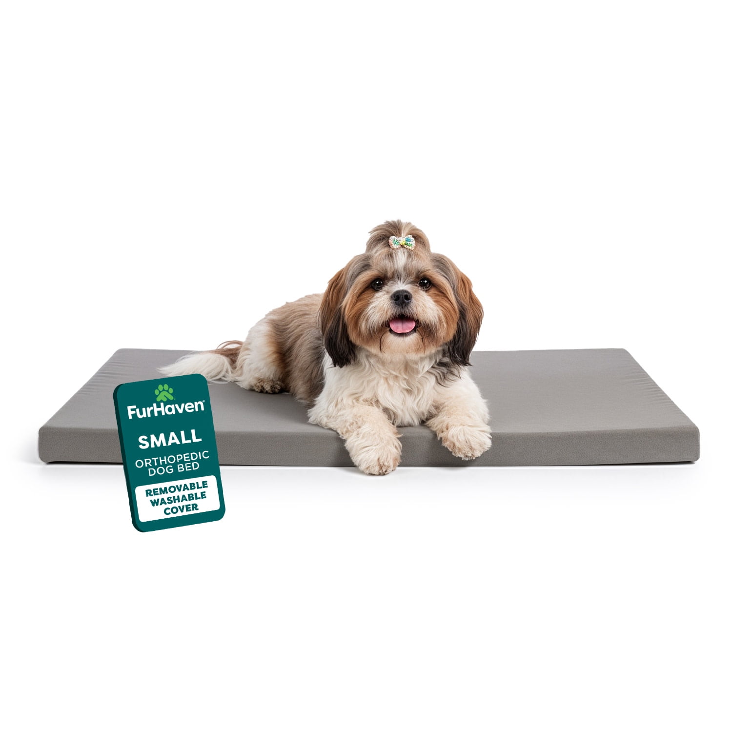 FurHaven Pet Products Restful Dreamer Small Orthopedic Foam Deluxe Crate Mat, Gray