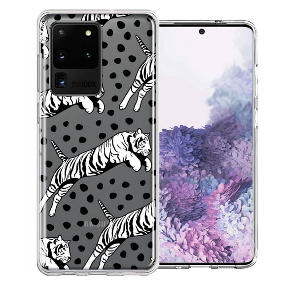 MUNDAZE For Samsung Galaxy S20 Ultra Tiger Polkadots Design Double Layer Phone Case Cover