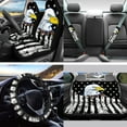thumbnail image 2 of Jeiento Eagle Car Interior Accessories Full Set Car Seat Covers Steering Wheel Cover Seat Belt Cover Trash Bag Rearview Mirror Cover USA Flag Car Coasters Lipstick Holder 13 Pack Auto Decor, 2 of 7