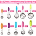 thumbnail image 2 of Measuring Cups and Spoons Set, 10Pcs Stainless Steel Measuring Cups Set, Nesting Measuring Cups with Easy to Read, Kitchen Utensils for Cooking and Baking, 2 of 7