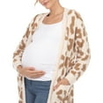 thumbnail image 5 of White Mark Women's Maternity Leopard Sherpa Cardigan, 5 of 6